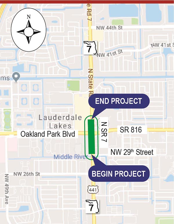 SR 7/US 441 Pedestrian Safety Enhancement Project in Lauderdale Lakes
