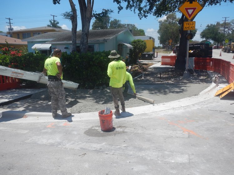 Concrete sidewalk pouring   June 2024