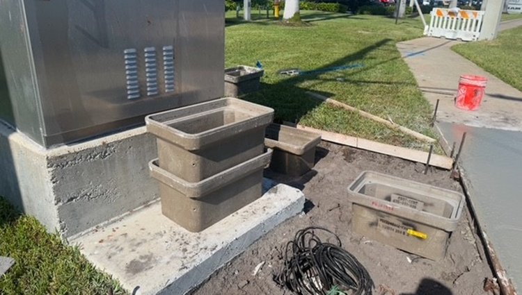 Signal pull box and sidewalk replacement SB SR 5 Just north of Tropic Blvd   January 2025
