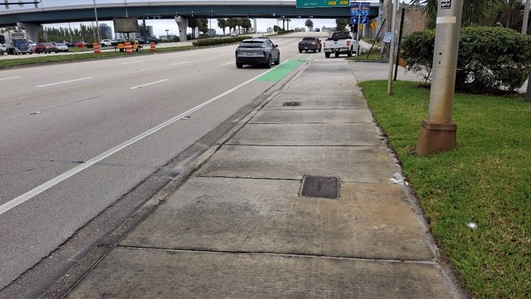 Pre construction roadway and sidewalk