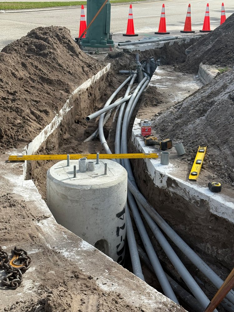 Signalization Conduit Trenching and Ped Pole Installation at Fairchilds Gardens   December 2024