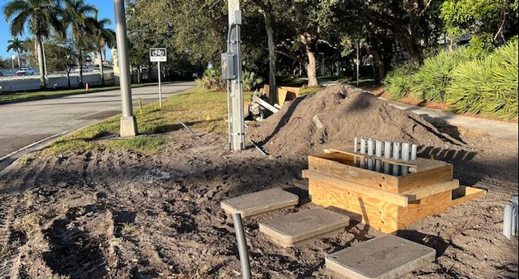 Traffic Controller Cabinet Foundation preparation at Lake Victoria Gardens   January 2025