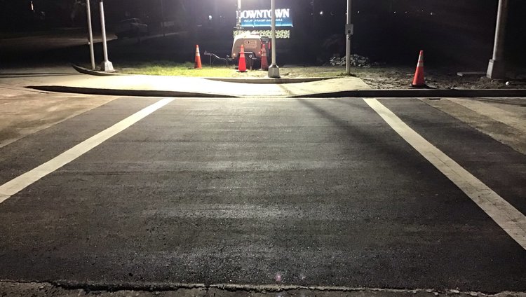 Paver Removal and Asphalt Placed for Stamped Pavers.   February 2025
