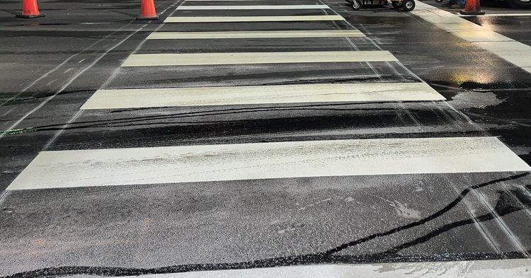 Crosswalk installed at Fairchild Gardens Road   April 2025