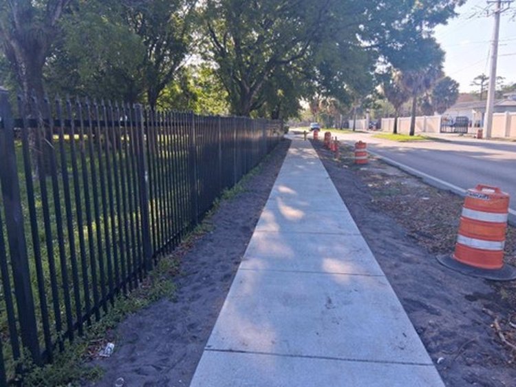 installation of new five foot wide concrete sidewalk along NW 19 Street   May 2025