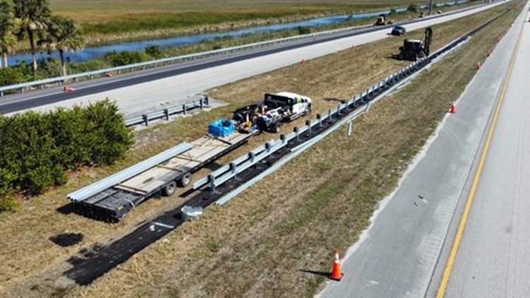 Guardrail Installation Along Median   March 2025