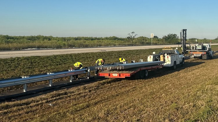 Guardrail Installation in Median   March 2025
