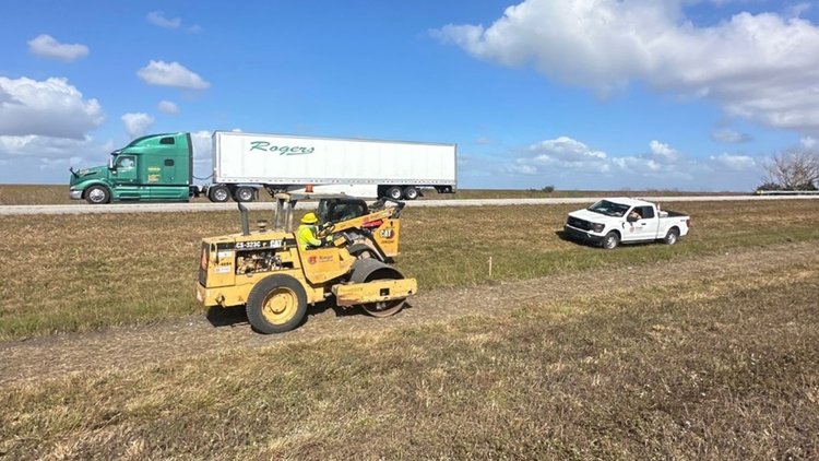 Compacting for Guardrail Mowing Strip   Dec. 2024