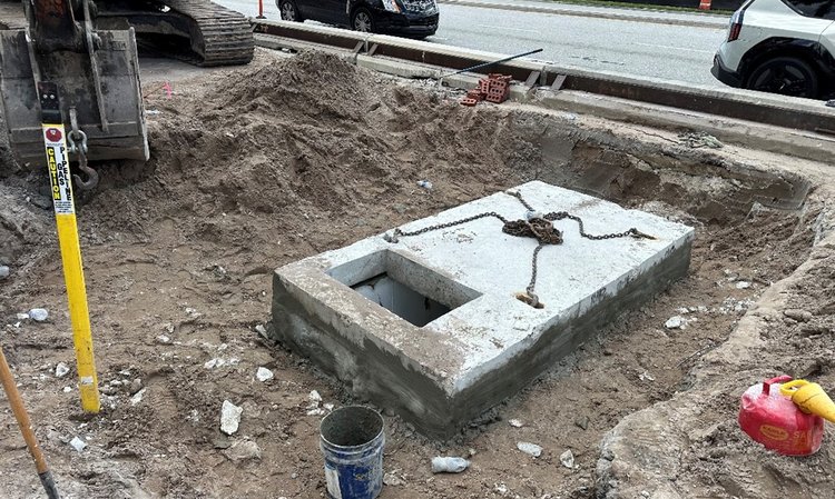 Drainage Installation on the North Side of Forest Hill Blvd. at Erie Terrace   August 2024