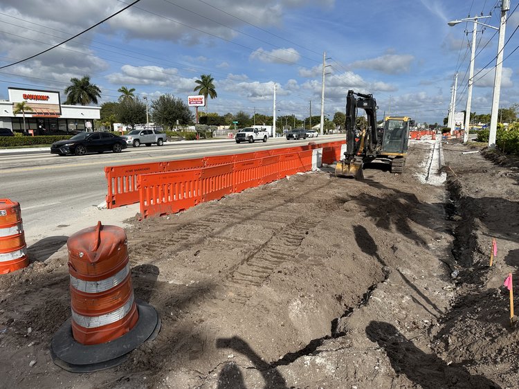 Widening along the east side of Military Trail North of Forest Hill Blvd   December 2024