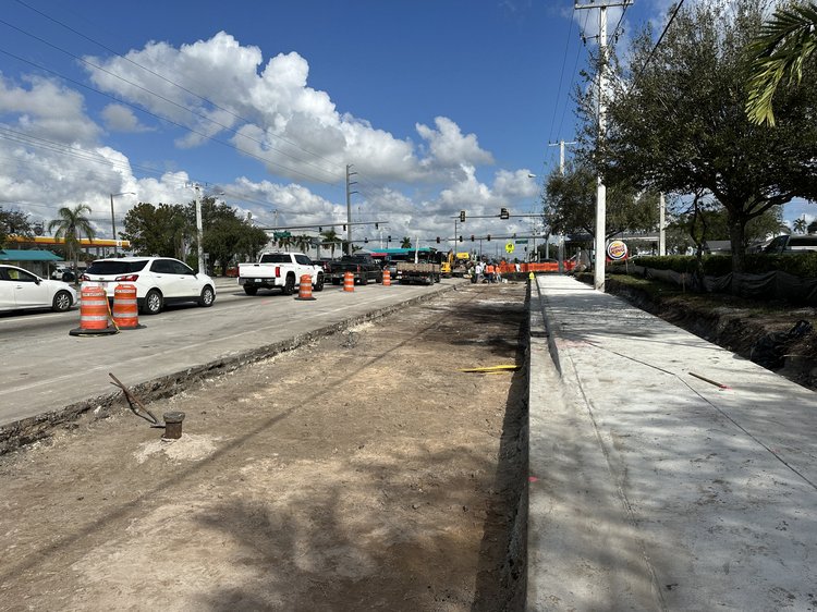 Roadway Widening on the East Side of Military Trail South of Forest Hill Blvd.   February 2025