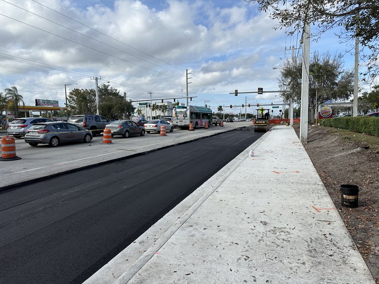 Paving of New Northbound Right Turn Lane on Military Trail at Forest Hill Blvd   March 2025