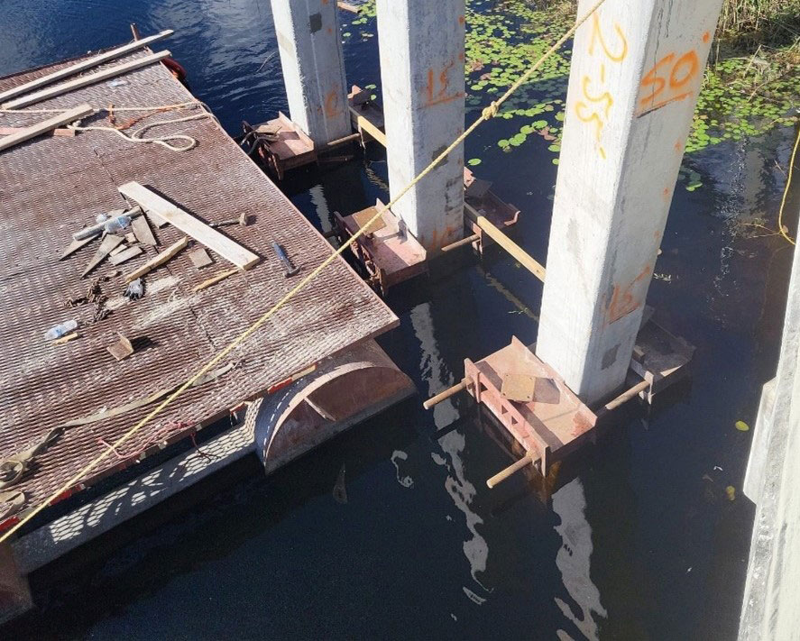 Formwork for pile cap   EB Indiantown  Rd. at C 18 Canal   February 2024