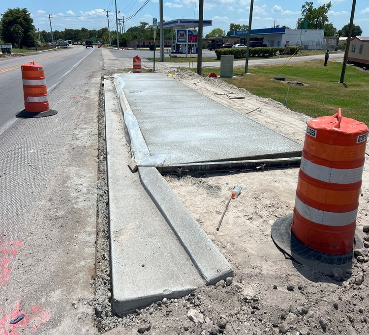 Curb and Gutter and Sidewalk Construction on SR 715   May 2024