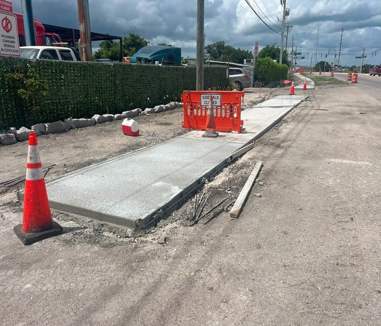 SB SR 715 Sidewalk Construction near MLK Intersection   July 2024
