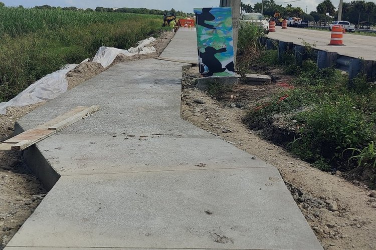SB SR 715 Sidewalk Construction at SR 715 near Glades Central High School   August 2024