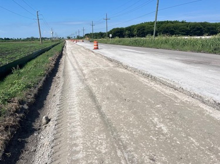 NB SR 729 shoulder widening and base material placement   July 2024
