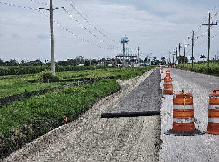 NB SR 729 shoulder widening and geogrid material placement   July 2024