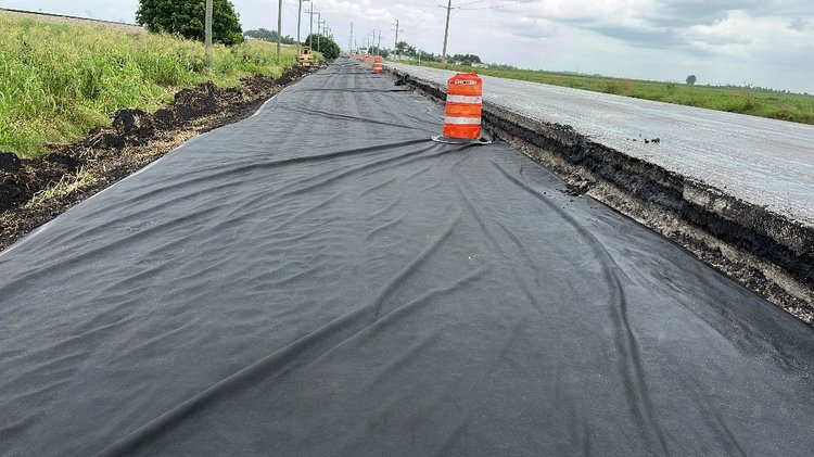 SR 729 SB Shoulder Widening _Filter Fabric Material Placement   August 2024