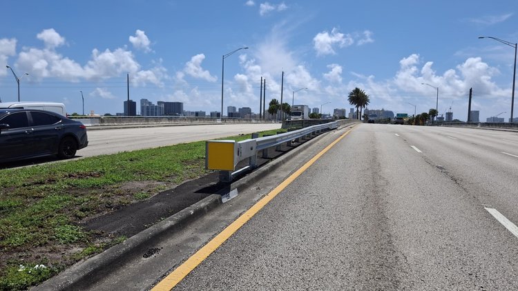 Guardrail replacement – Median Okeechobee Blvd   July 2025