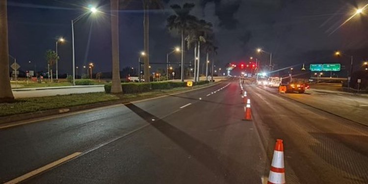 Milling, repaving and pavement markings on westbound Okeechobee Boulevard   October 2025