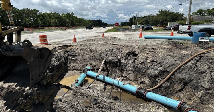 Water main deflection and relocation, Sept. 2024