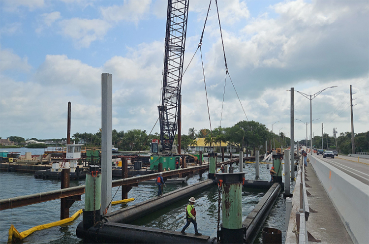 Relocation of piling template, Apr. 2024