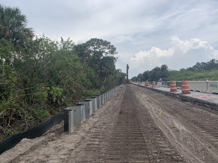 Sheet Pile Installation along SR 710, June 2024