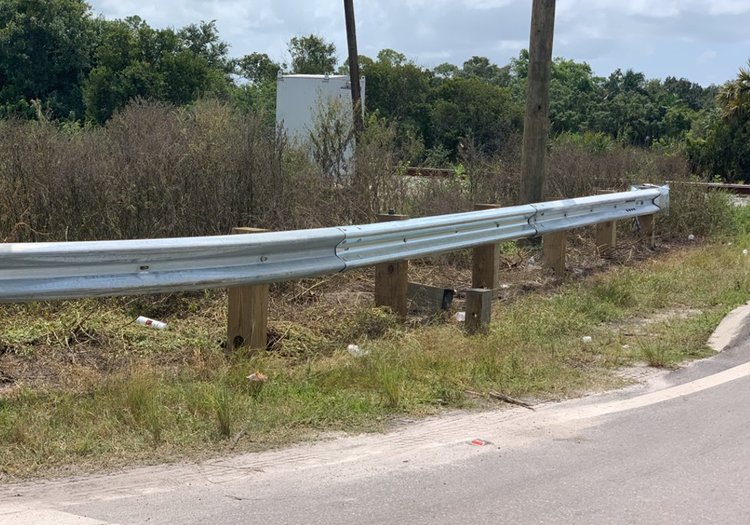 New guardrail installation at SW Tommy Clements Street, September. 2024