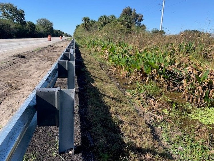 Northbound gaurdrail installation, Nov. 2024