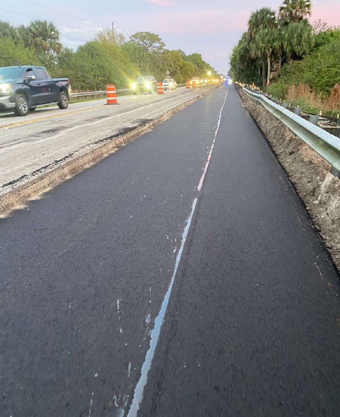 Southbound shoulder of SR 710 just southeast of SW Tommy Clements Street, Feb. 2024
