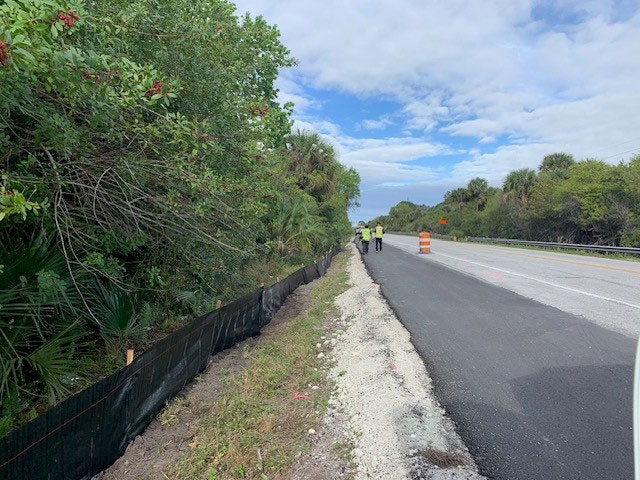 Silt fence installation northbound SR710, Jan. 2024