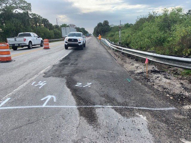 Guardrail height reset Northbound SR 710, Feb. 2024