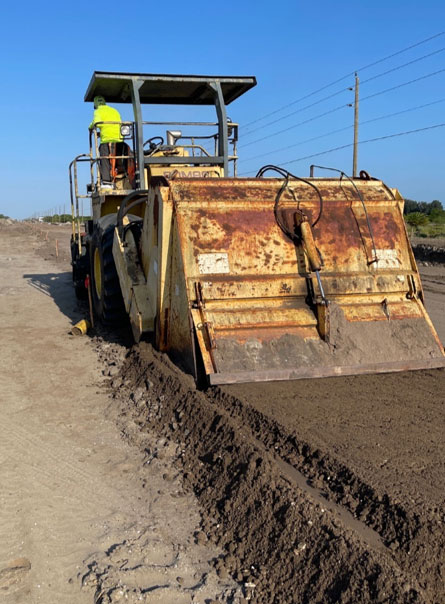 Mixing Type B stabalization, westbound Oslo Road, May 2024