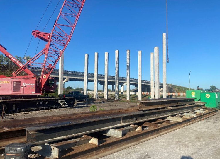 End bent 3 piling, northbound I 95, June 2024