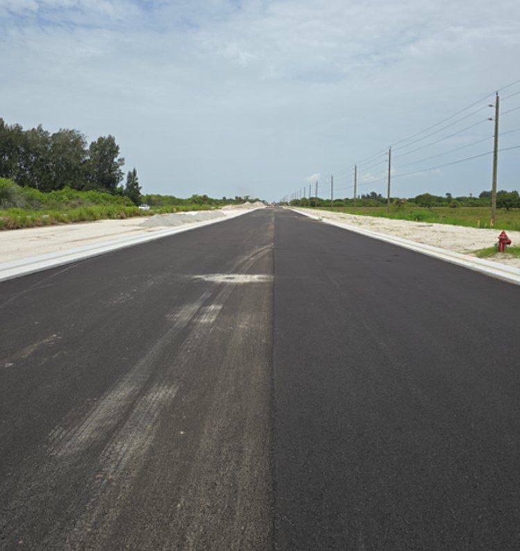 Paving 1st Lift  westbound Oslo Road, July 2024