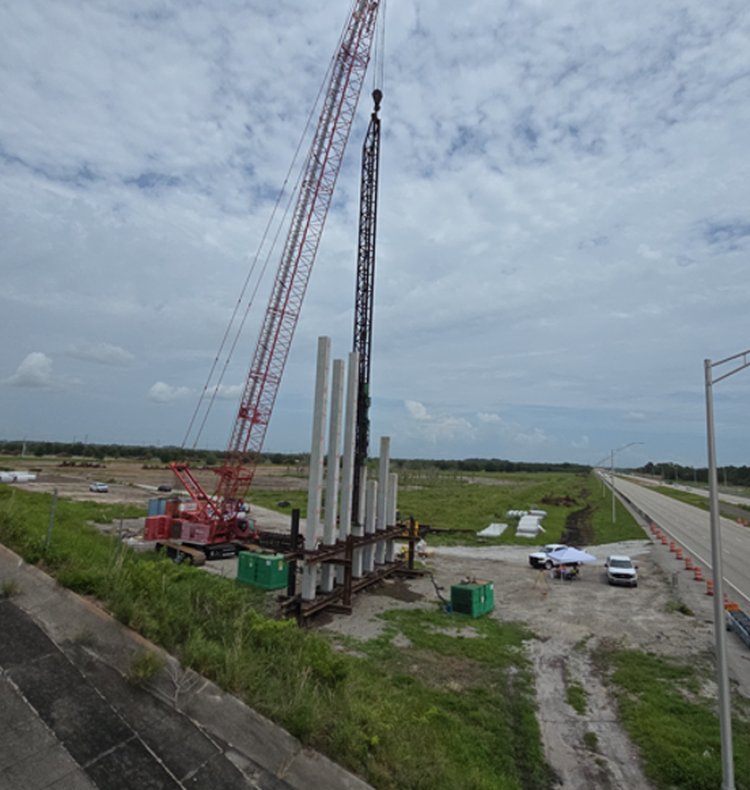 End Bent 1 piling  July 2024
