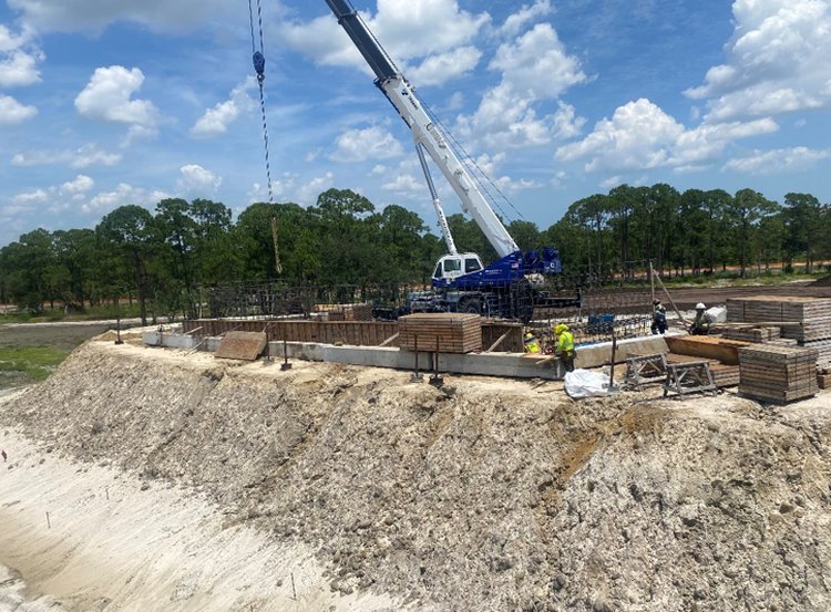 End bent 3 pile cap  northbound I 95, Aug. 2024