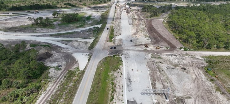 Subgrade and base on I 95 interchange ramps, May 2025