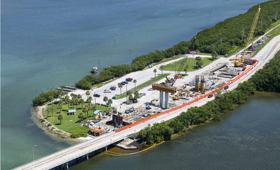 Main Bridge  Eastside subsructure for Piers 22 27, Aug. 2023