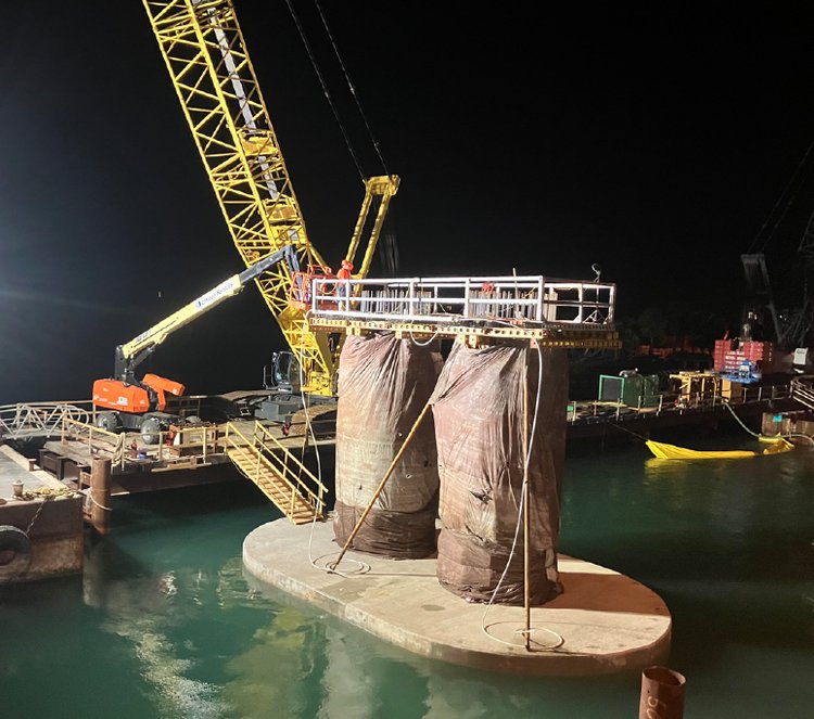 Main Bridge pier 20 foundation, June 2024