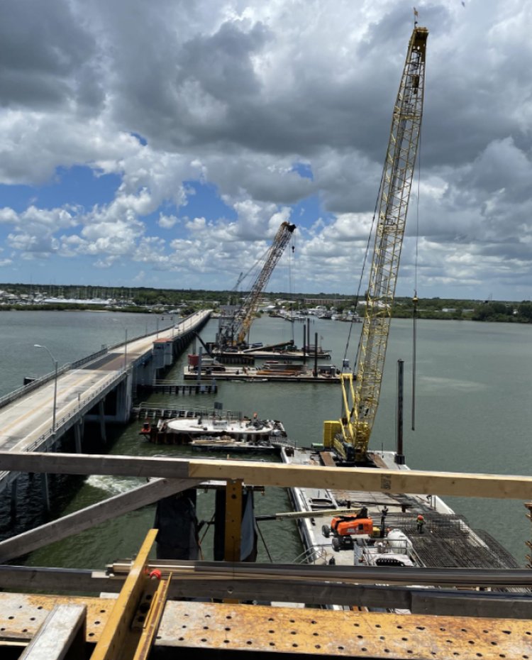 Main Bridge Pier 20 looking west, July 2024