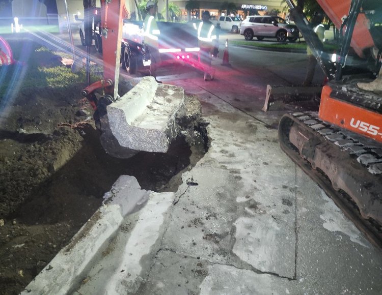 US 1 from Fischer to Decker Curb Removal, Aug. 2025